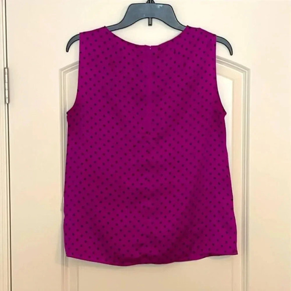 Jones New York Collection Purple Polka Dot Sleeveless Blouse Size 8 - Picture 2 of 5